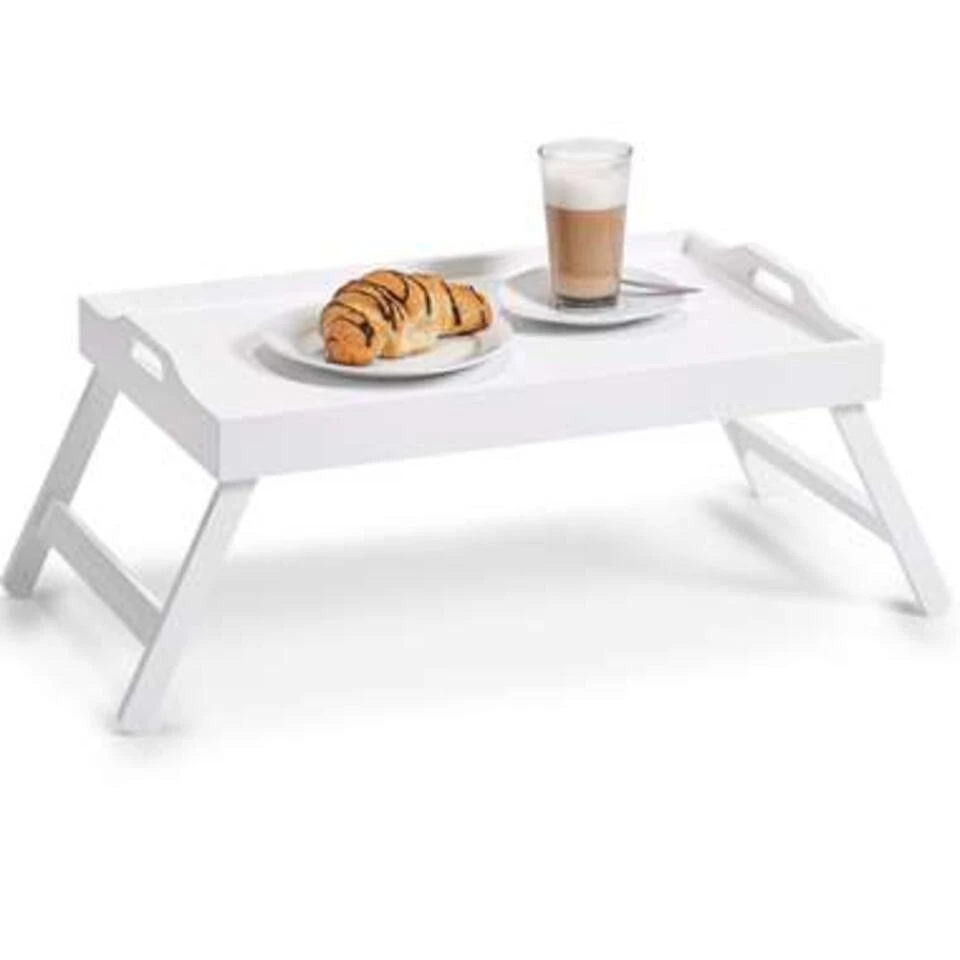 Zeller Dienblad - Op Poten - Inklapbaar - MDF - Wit - 56 X 35 Cm - Afbeelding 3