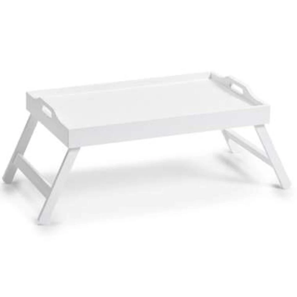 Zeller Dienblad - Op Poten - Inklapbaar - MDF - Wit - 56 X 35 Cm