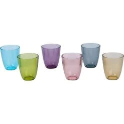6x Stuks Gekleurde Waterglazen/drinkglazen Cosy Moments 310 Ml