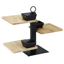 Maison Bleu Etagere Serveerplateau - 3 Laags - Bamboe - 14 X 26 Cm