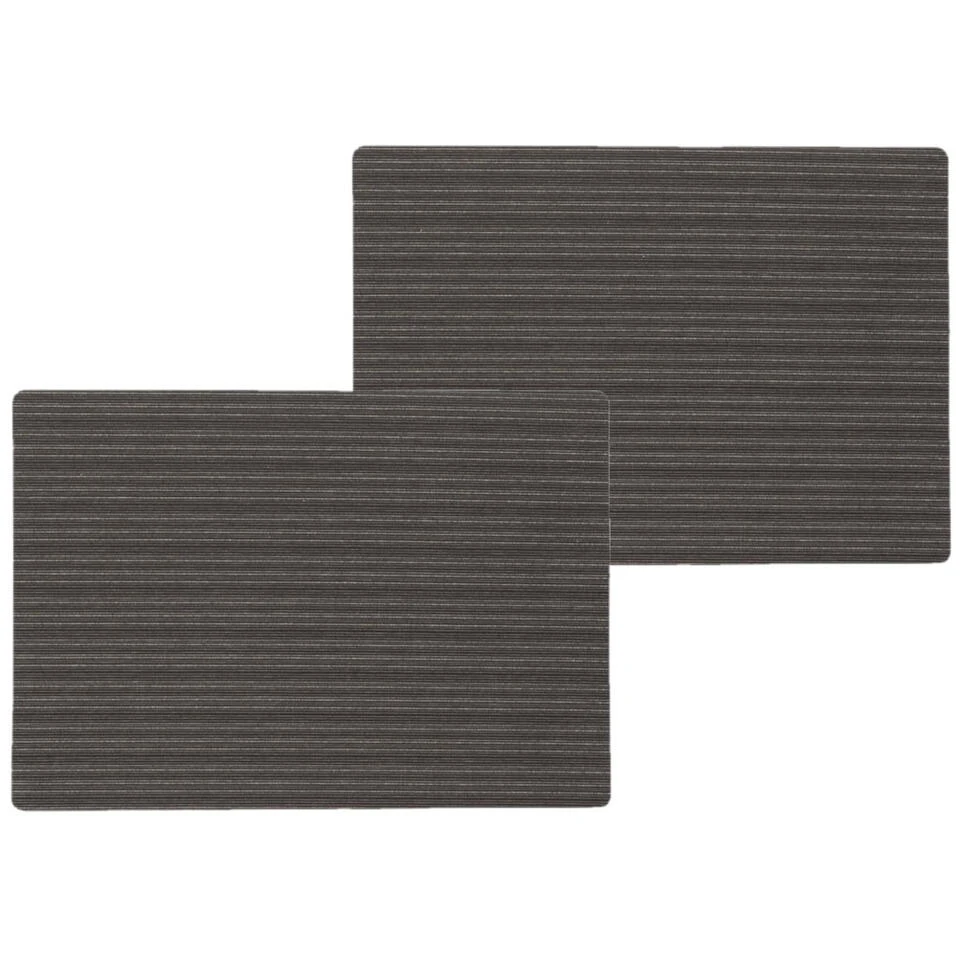 Wicotext Placemats - 4 Stuks - Lines - Zwart - 43 X 30 Cm