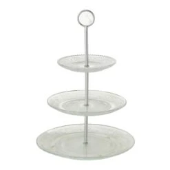 Merkloos Etagere - 3 Laags - Glas - 35 Cm