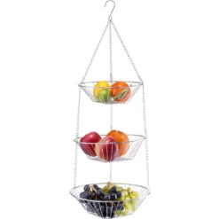 Zeller Fruitschaal - 3-laags - Zilverkleurig - Rond - Metaal - 72 Cm