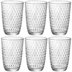 Bormioli Rocco Drinkglazen - Transparant - Glas - Relief - 390 Ml