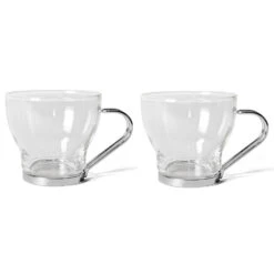 6x Theeglazen/koffieglazen Met RVS Oor 170 Ml