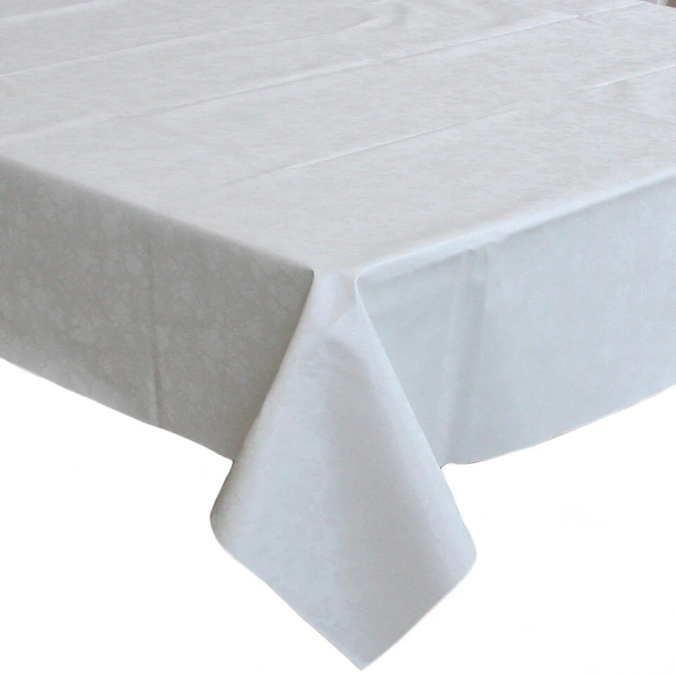 Bellatio Design Tafelzeil - Wit - Bloemen Motief - 140 X 250 Cm