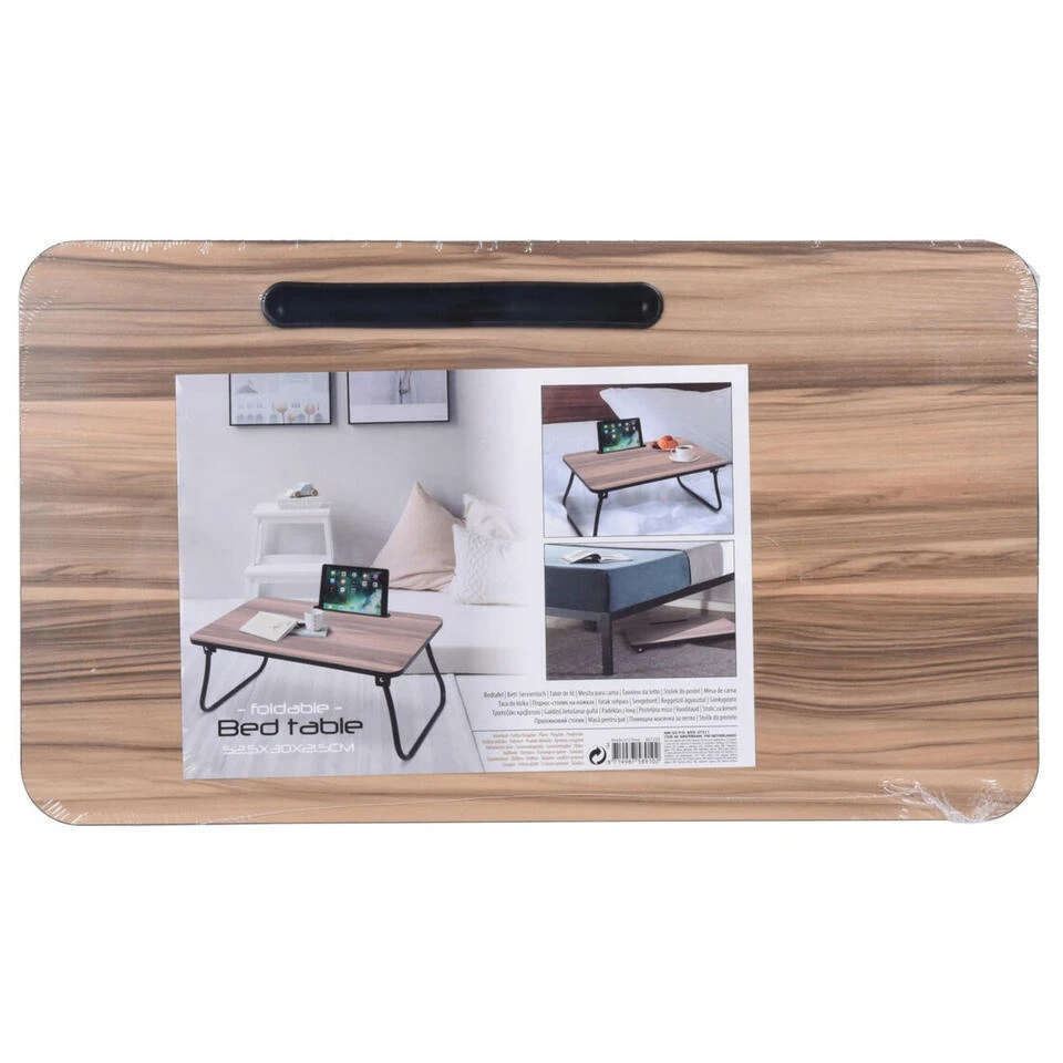 Merkloos Dienblad - Opvouwbaar - Ontbijt Op Bed - 52 X 30 X 21 Cm - Afbeelding 2