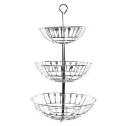 Items Fruitschaal - Etagere - 3-laags - Zilver - Bestek Patroon