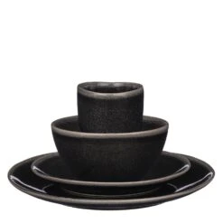 Mica Decorations Tabo Serviesset 4 Persoons Keramiek Zwart