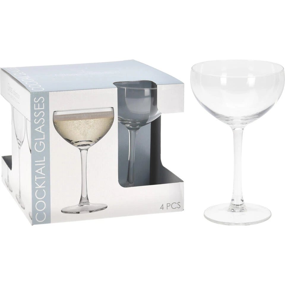 Merkloos Champagneglazen - 4 Stuks - Glas - Transparant - 240 Ml - Afbeelding 2