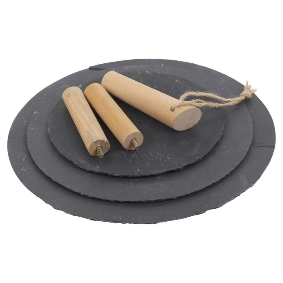 Merkloos Etagere - 3-laags - Leisteen - 30 Cm - Afbeelding 2