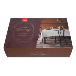 Giftbox-Tafellinnen-Dine In Style-extra Lang Tafelkleed-Lichtgrijs