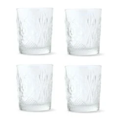 Orange85 Waterglazen Whiskeyglazen Set Van 4 Tumbler Transparant 370 Ml Glas