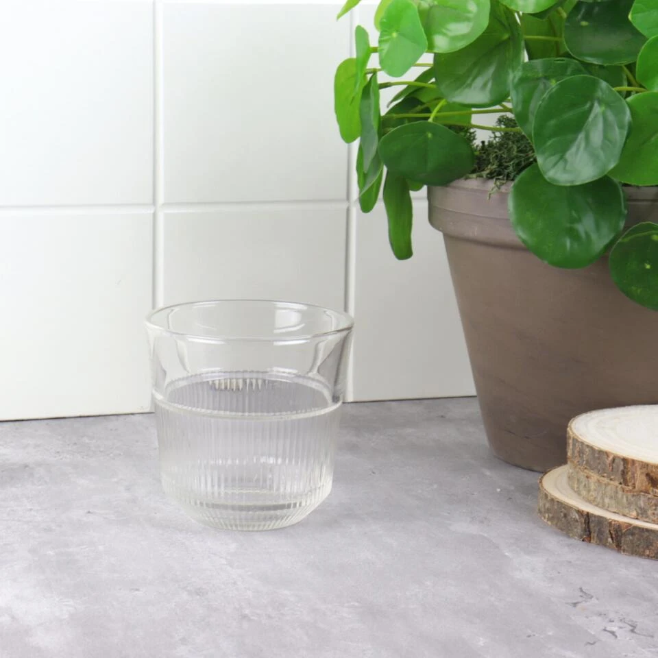 Orange85 Waterglazen 270 Ml Set Van 4 Transparant Glas Stapelbaar - Afbeelding 2