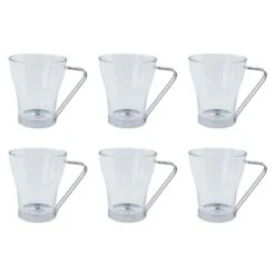 Orange85 Theeglazen Koffieglazen Met Oor 230 Ml 6 Stuks Transparant