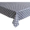 Tafelzeil/tafelkleed Grijs Met Witte Stippen 140 X 250 Cm