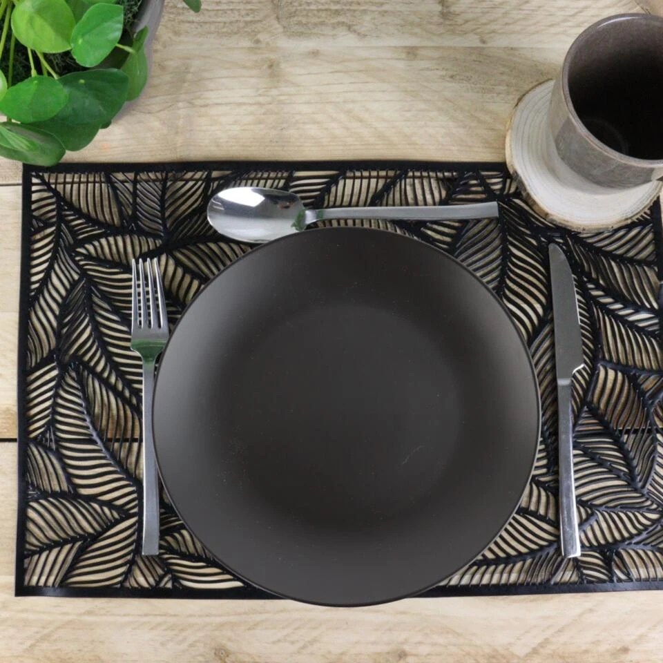 Orange85 Bordenset Dinerbord Borden Plat Set Van 6 Mat Zwart Diameter 27cm - Afbeelding 2