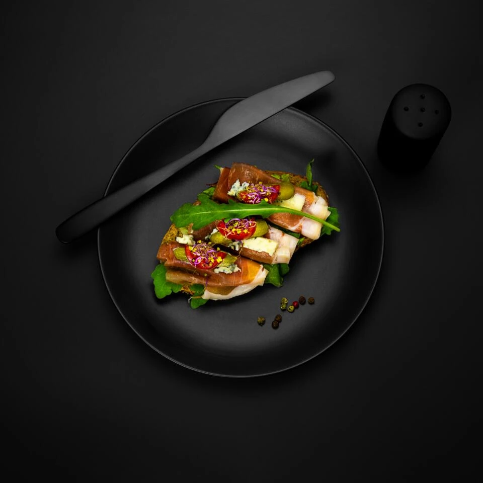 Orange85 Bordenset Dinerbord Borden Plat Set Van 6 Mat Zwart Diameter 27cm - Afbeelding 3