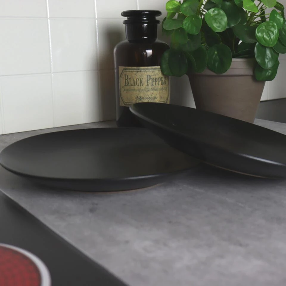 Orange85 Bordenset Dinerbord Borden Plat Set Van 6 Mat Zwart Diameter 27cm - Afbeelding 4