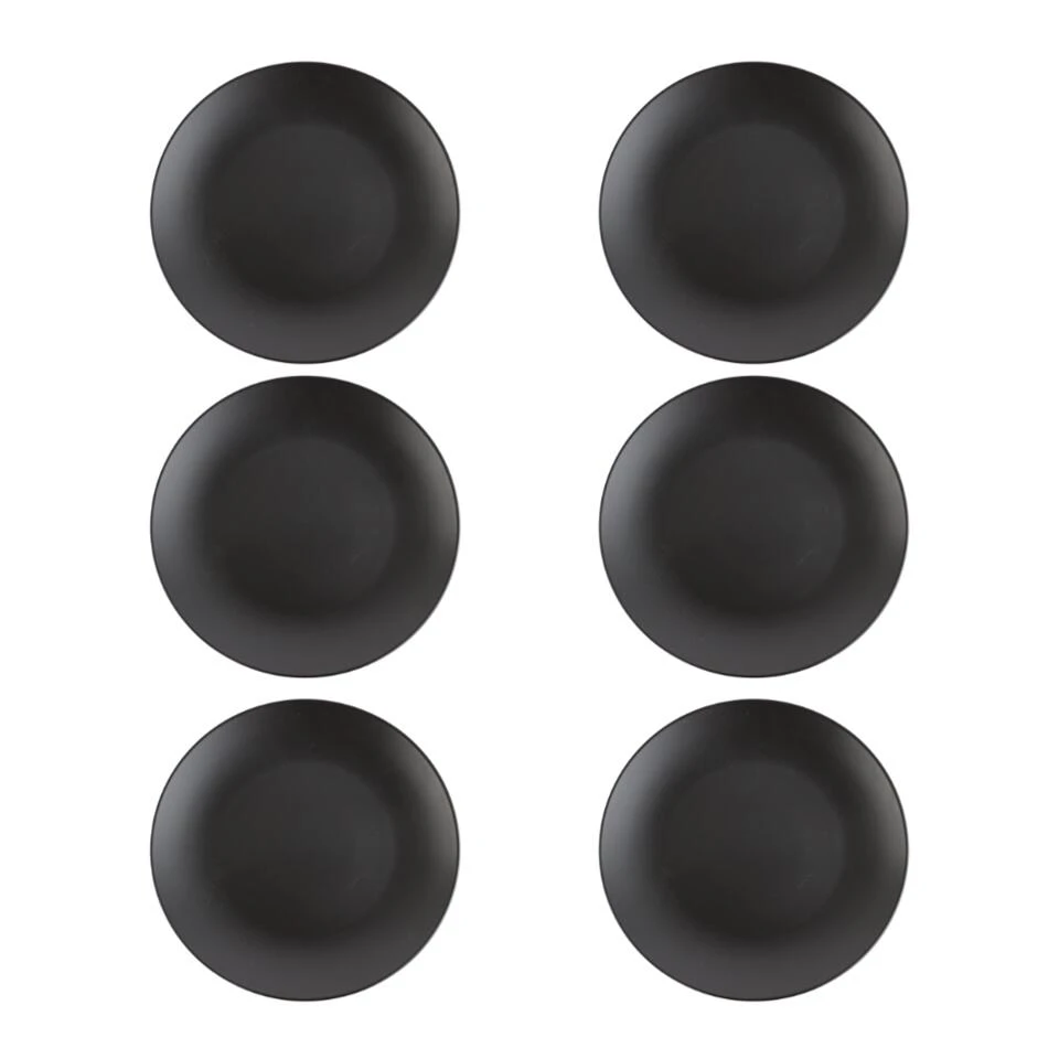 Orange85 Bordenset Dinerbord Borden Plat Set Van 6 Mat Zwart Diameter 27cm