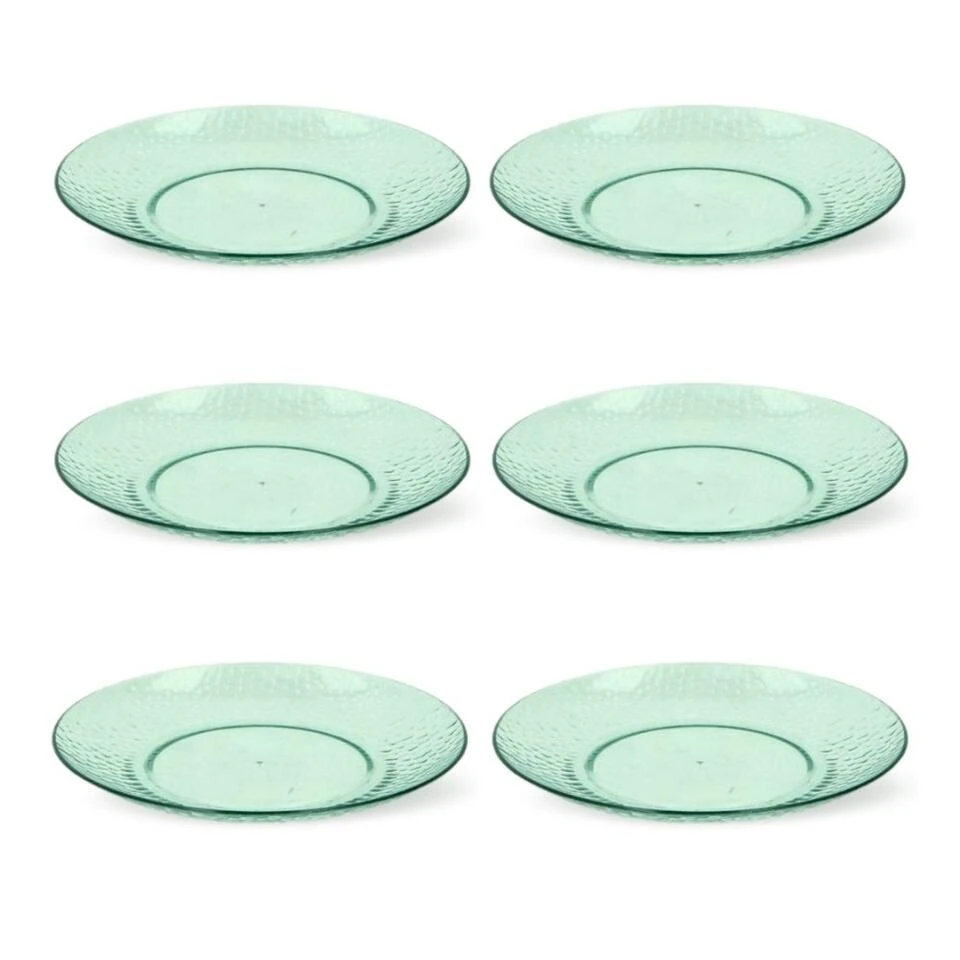 Orange85 Borden Set Van 6 Stuks Groen Transparant Plastic Kunststof