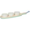 Serveerplank Alpina - Mint - Hout - Inclusief Ronde Bakjes - 33,5 X 10 Cm
