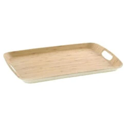 5Five Dienblad/serveerblad - Bamboe Wit - Met Handvaten - 38 X 26 Cm