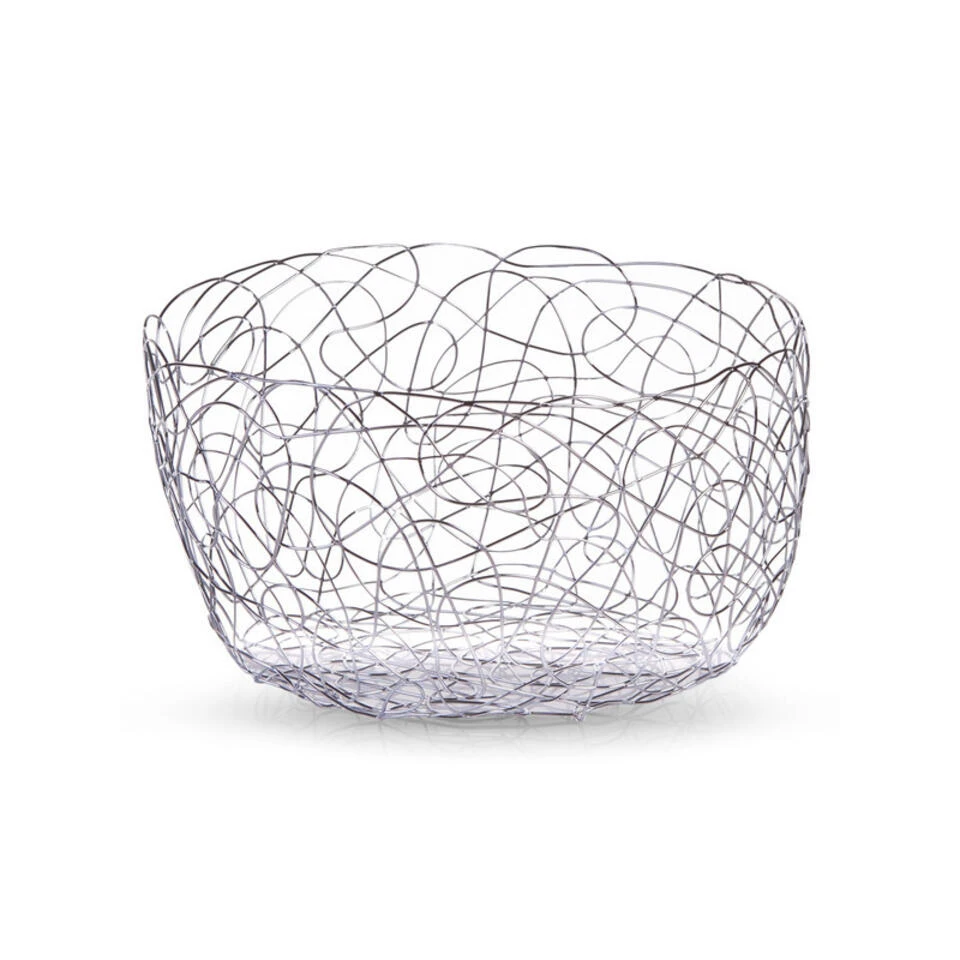 Zeller Fruitschaal - Metaal - Zilverkleurig - Rond - 22 Cm