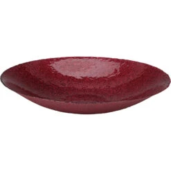 Merkloos Decoratie Schaal/fruitschaal - Glas Rond - Rood - D40 X H7 Cm