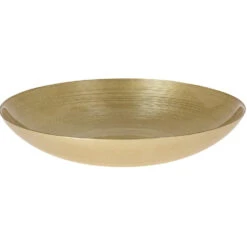 Merkloos Decoratie Schaal/fruitschaal - Glas Rond - Goud - D30 X H6 Cm