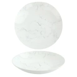 OTIX Diepe Borden Marmer 6 Stuks Pastaborden Soepborden 20 Cm Aardewerk