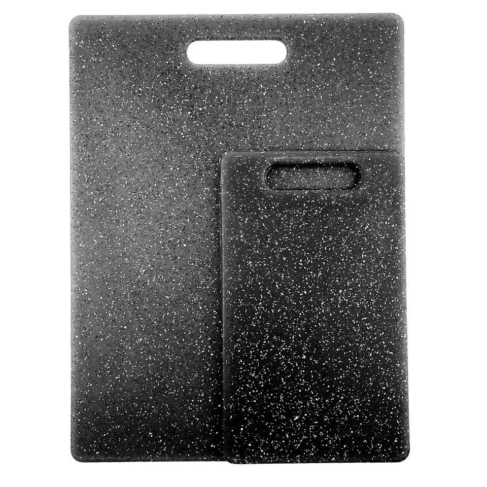 Orange85 Snijplankenset Hakbord 2 Stuks Zwart 25x15x0.8 Cm Steenlook