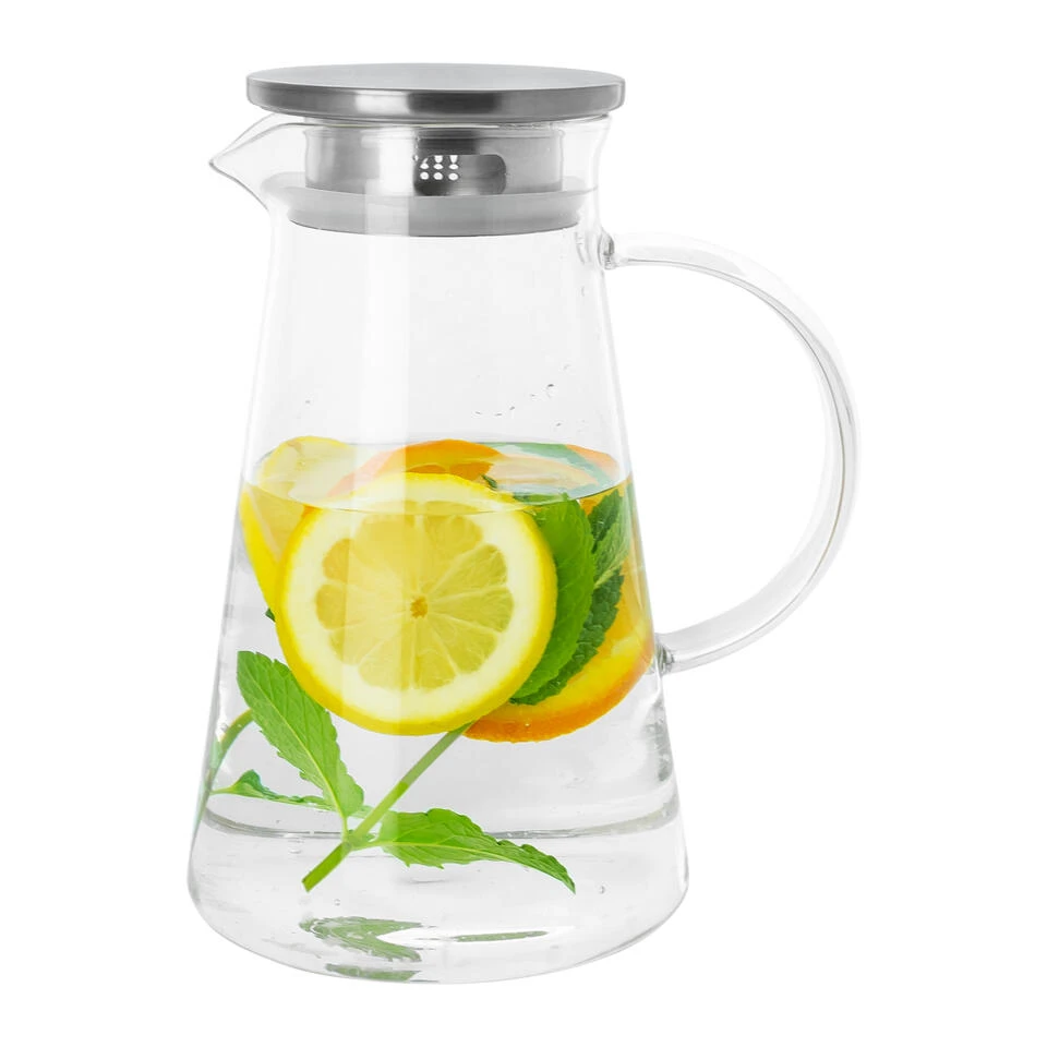 Krumble Karaf Met Filter, Handvat En Aluminium Deksel - 1,8 L - Glas - Afbeelding 3