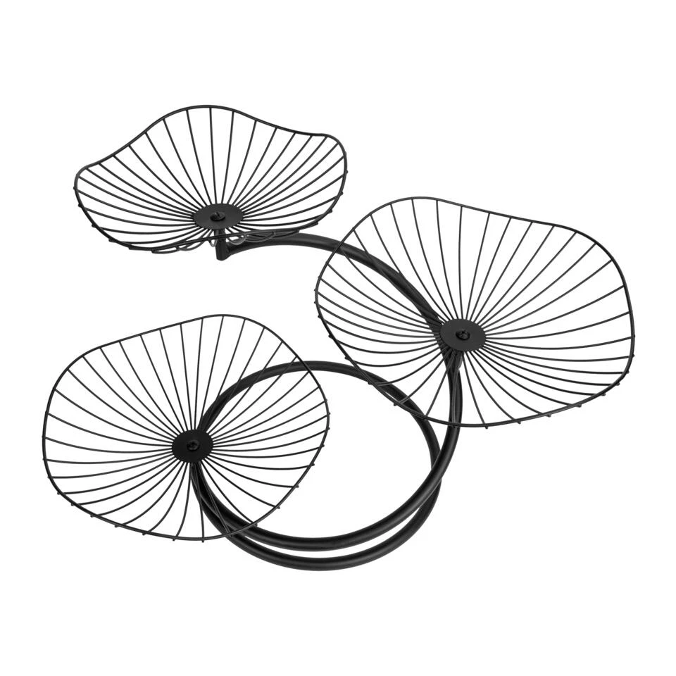 QUVIO Fruitmand 3 Laags Metaal - Zwart - Afbeelding 2