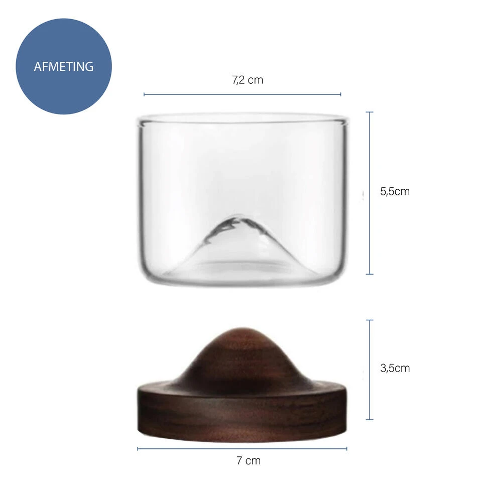 Aretica Whiskey Glas Met Houten Onderzetter - Bruin - Afbeelding 4