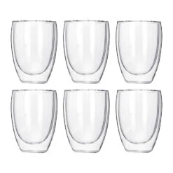 Krumble Koffie Glas Dubbelwandig 300ml - Set Van 6
