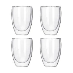Krumble Koffie Glas Dubbelwandig 300ml - Set Van 4