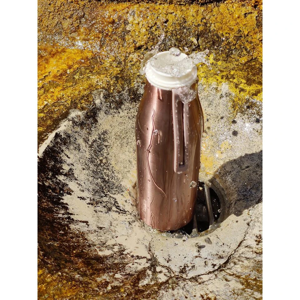 Ecoffee Cup Warm/Koud Dubbelwandig Thermosfles - 500 Ml - Roze Metalic - Afbeelding 4