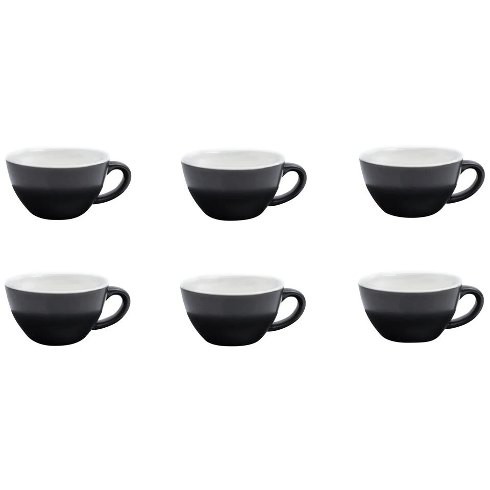 Barista Innovations Nero - Koffiekopje Regular - Set Van 6 - 150ml - Mat Zwart