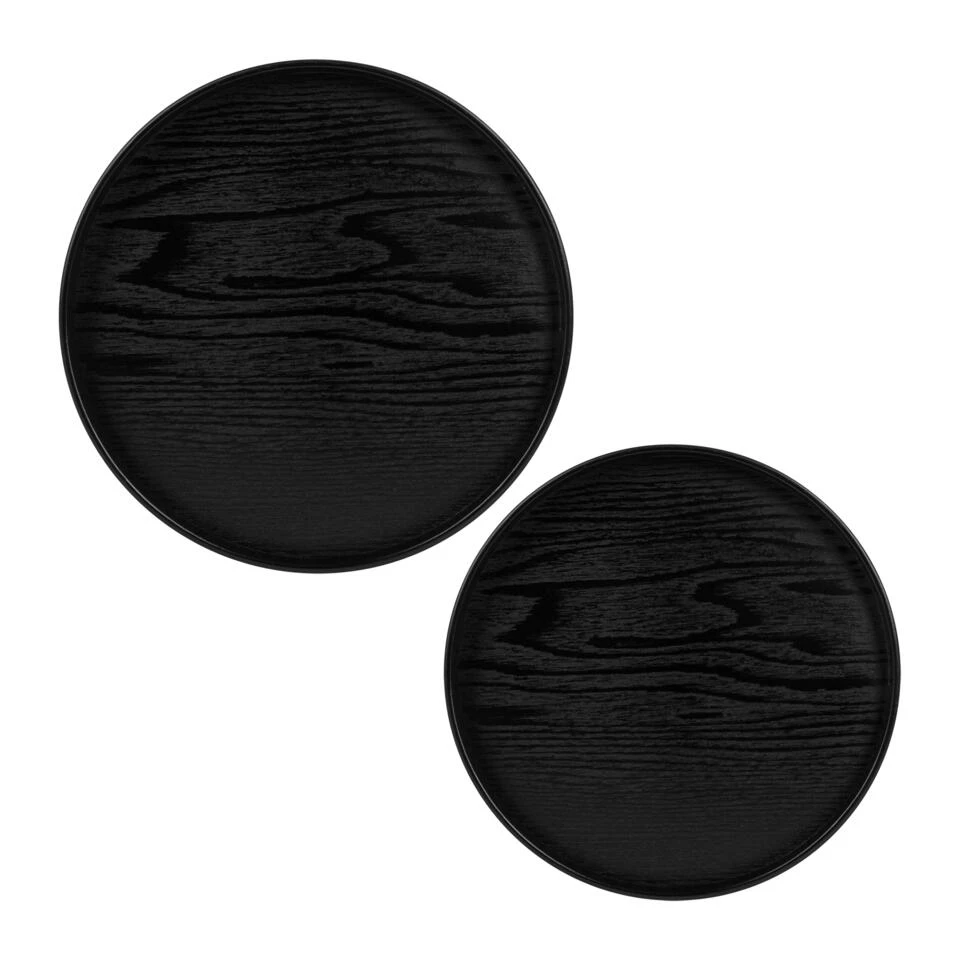 QUVIO Houten Dienblad Rond - Set Van 2 (24 Cm En 27 Cm)