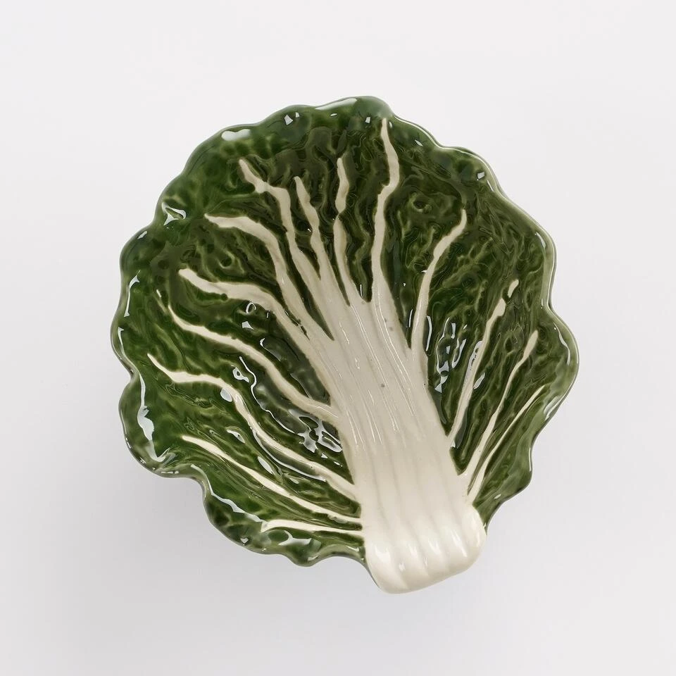 Mica Decorations Schaal Kool - L13,5 X B15 Cm - Keramiek - Donkergroen - Afbeelding 3