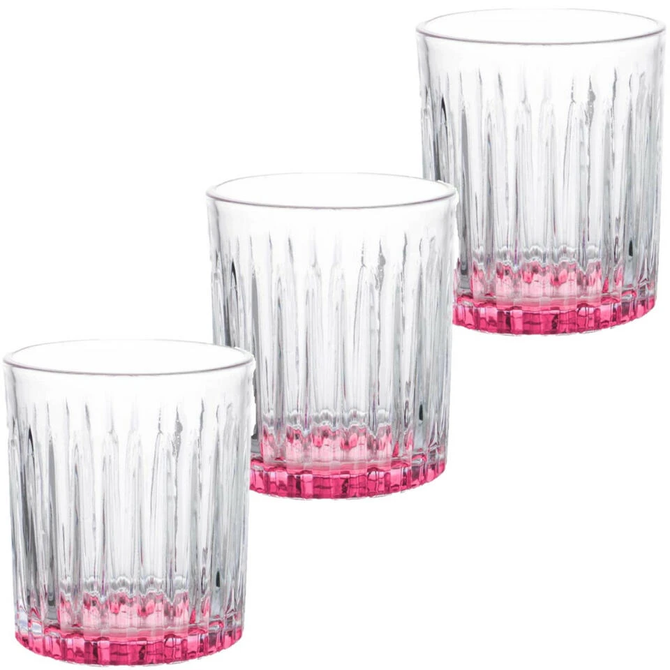 Vivalto - Drinkglazen Exotic Collection Set 6x Op Roze Base 330 Ml