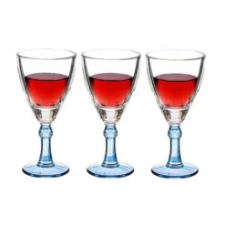 Vivalto - Wijnglazen Exotic Collection Set 6x Op Blauwe Voet 275 Ml