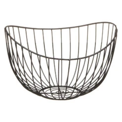 Cepewa Fruitmand - Metaal - Zwart - Rond - 26 X 17 X 24 Cm