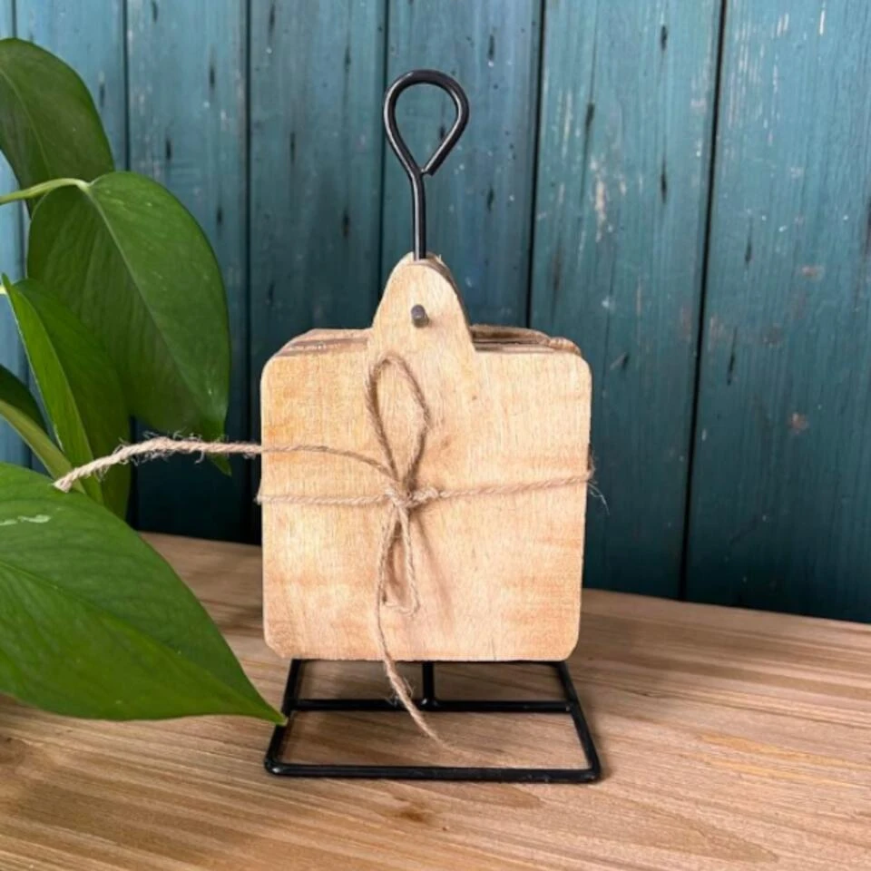 Rootsmann Onderzetters Mangohout - Bruin - Hout - Afbeelding 2