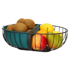 Secret De Gourmet Fruitschaal - Met Inzetbakje - Zwart-blauw 30x20 Cm
