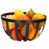 Excellent Houseware Fruitmand-fruitschaal - Metaal - Zwart - D25 Cm