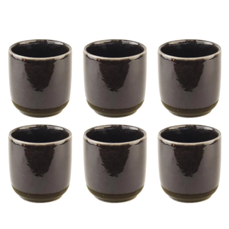 OTIX Espresso Kopjes Set Van 6 100 Ml Zwart