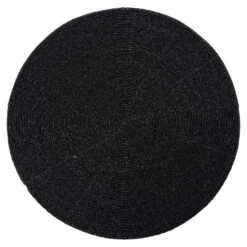 Secret De Gourmet Placemat - Kralen Zwart - Rond - 35 Cm