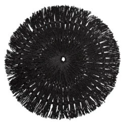 Secret De Gourmet Placemat - Raffia Zwart - Rond - 38 Cm